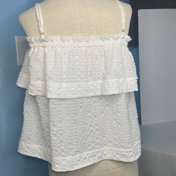 - Lilly Pulitzer Mays Top in white Size XXSmall Tank Top Ruffles Tassels 2… - Picture 5 of 12